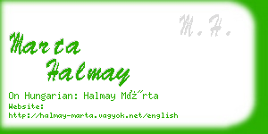 marta halmay business card